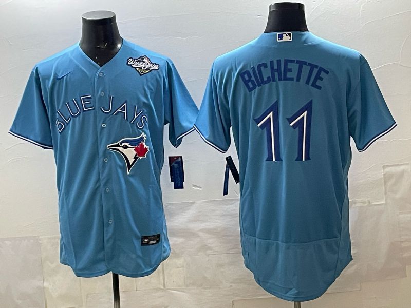 Men 2025 Toronto Blue Jays #11 Bichette Blue Elite Nike MLB Jersey style 05